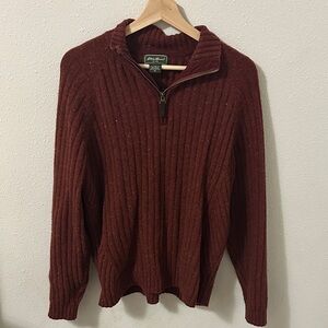Eddie Bauer Men's Rust Zip-Up Sweater
